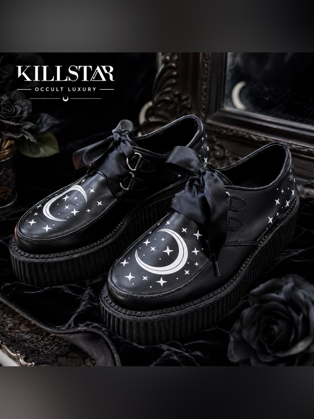 KILLSTAR Celestial Moon Star Platform Creepers Goth Shoes Size 7